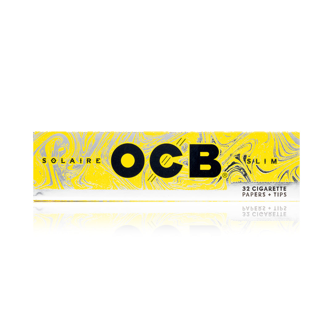  OCB Solaire Cigarette Rolling Papers ~ King Size Slim + Tips ~  6 Pack ~ Includes American Rolling Club Tube : Health & Household