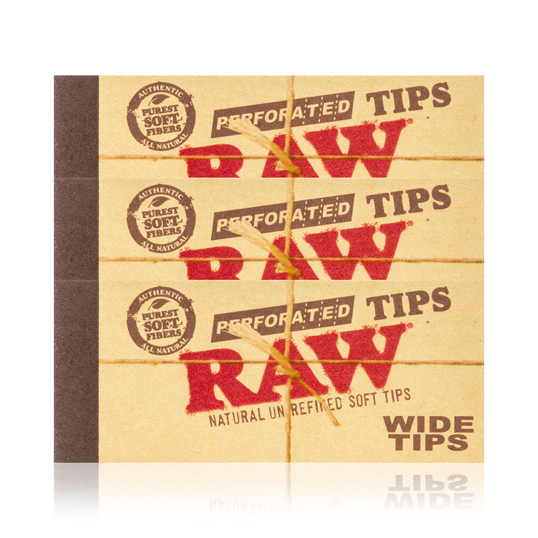 RAW - Wide Perforated Filter Tips Booklet 50ct - HEMPER