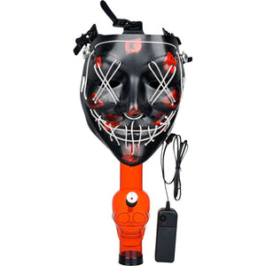 Scary Purge Light Up Gas Mask & Acrylic Water Pipe Set - 8"