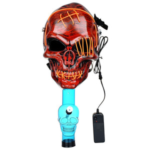 Scary Skull Light Up Gas Mask & Acrylic Water Pipe - 8"