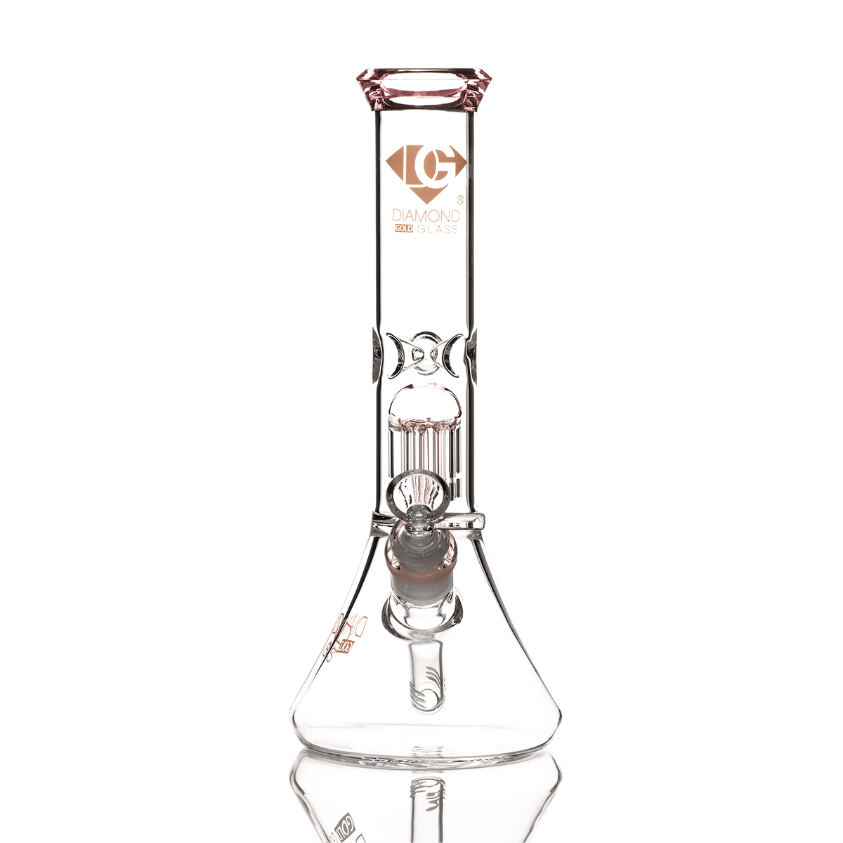 Silver Diamond: Glass Water Pipe Beaker Bong - 12.5" Tall