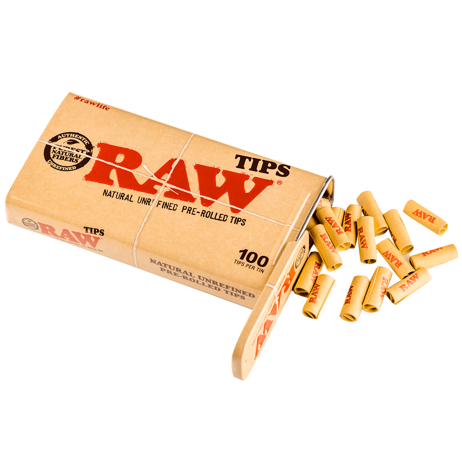 Raw Pre Rolled Filter Tips Tin 100ct Hemper