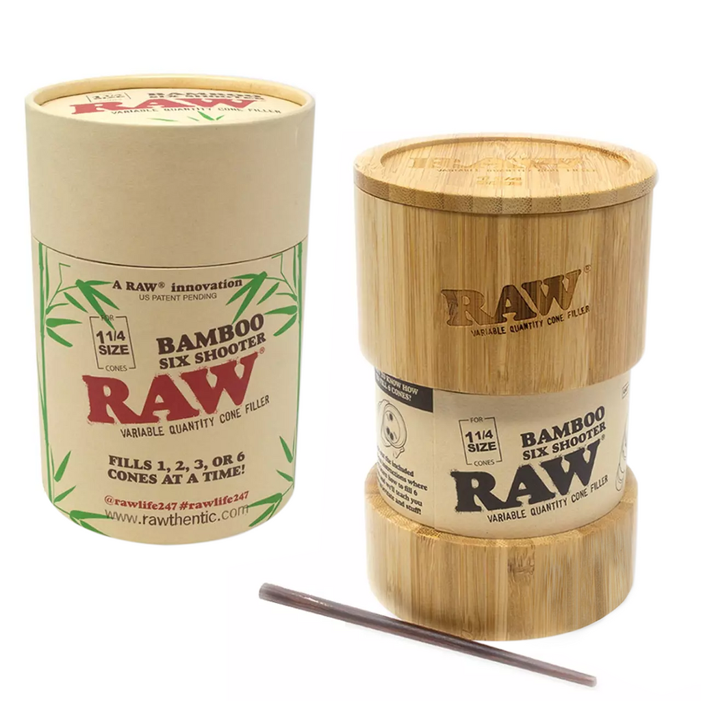 RAW - Bamboo Six Shooter 1 1/4 Cone Filler - HEMPER